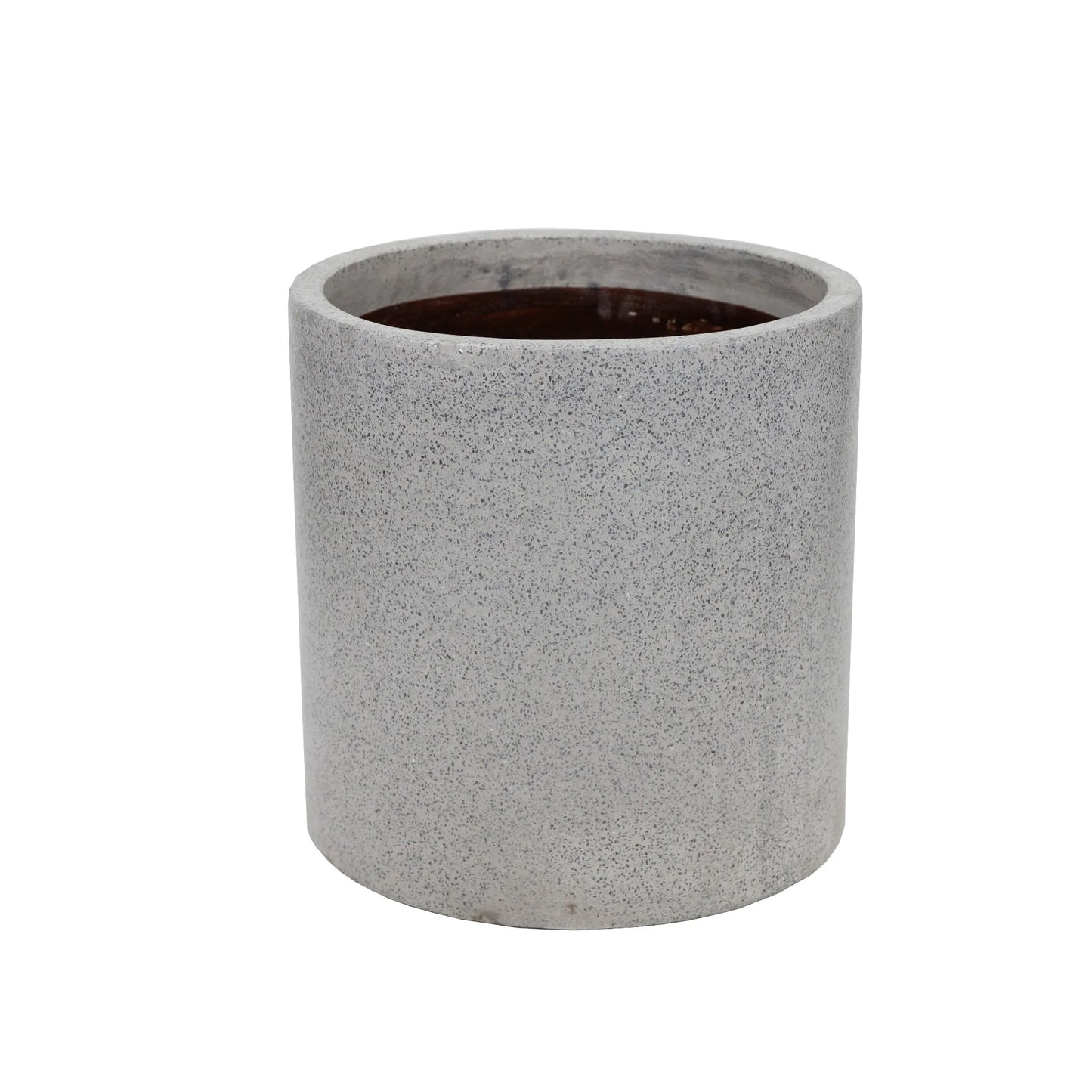 Luxe Concrete Grey Round Terrazzo Planters - Large Set / Individual Pots