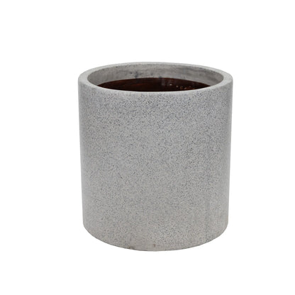 Luxe Concrete Grey Round Terrazzo Planters - Large Set / Individual Pots
