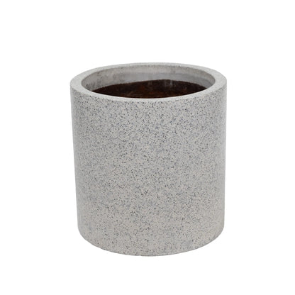 Luxe Concrete Grey Round Terrazzo Planters - Large Set / Individual Pots