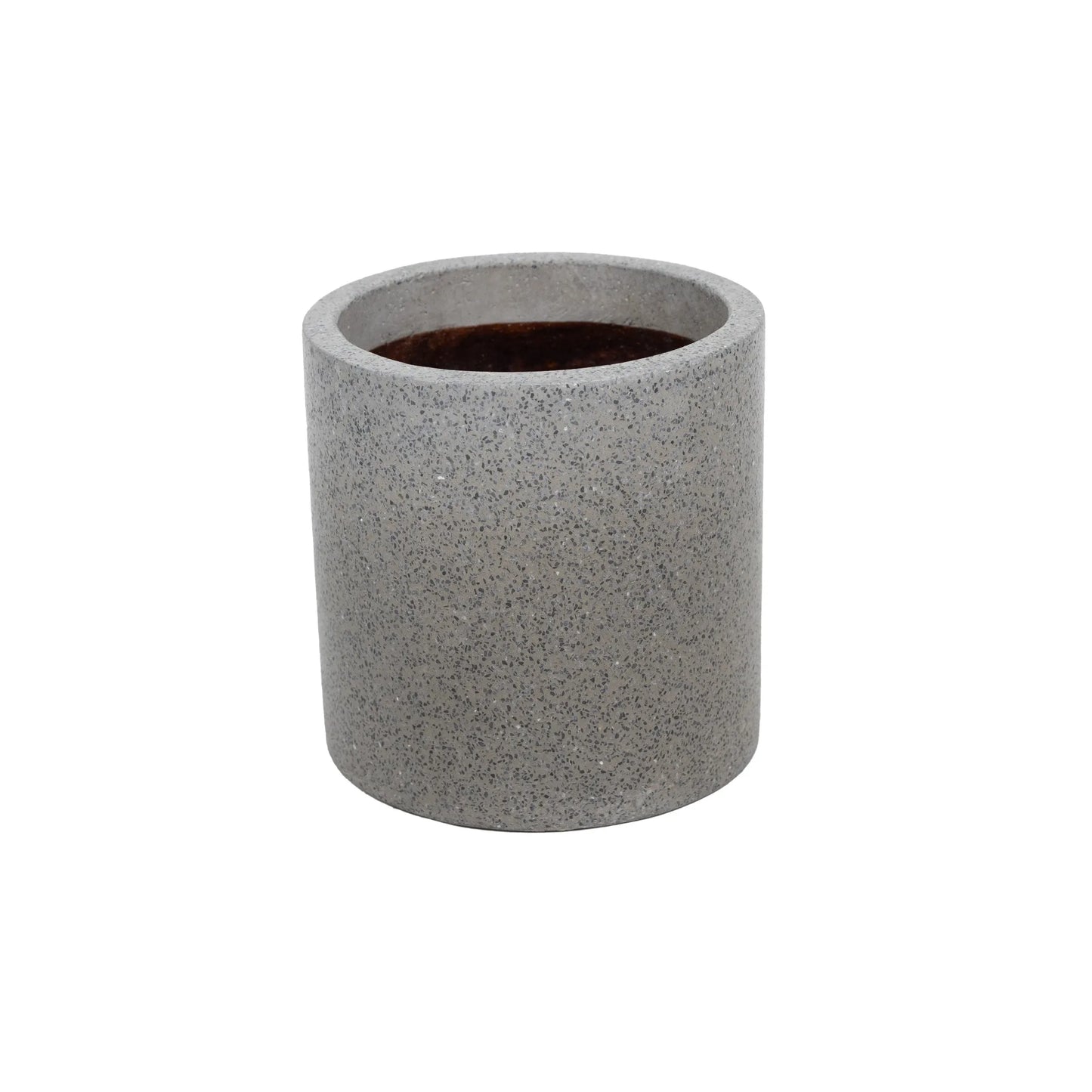 Luxe Concrete Grey Round Terrazzo Planters - Large Set / Individual Pots