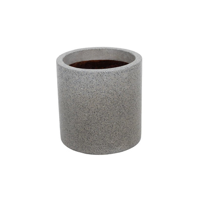 Luxe Concrete Grey Round Terrazzo Planters - Large Set / Individual Pots