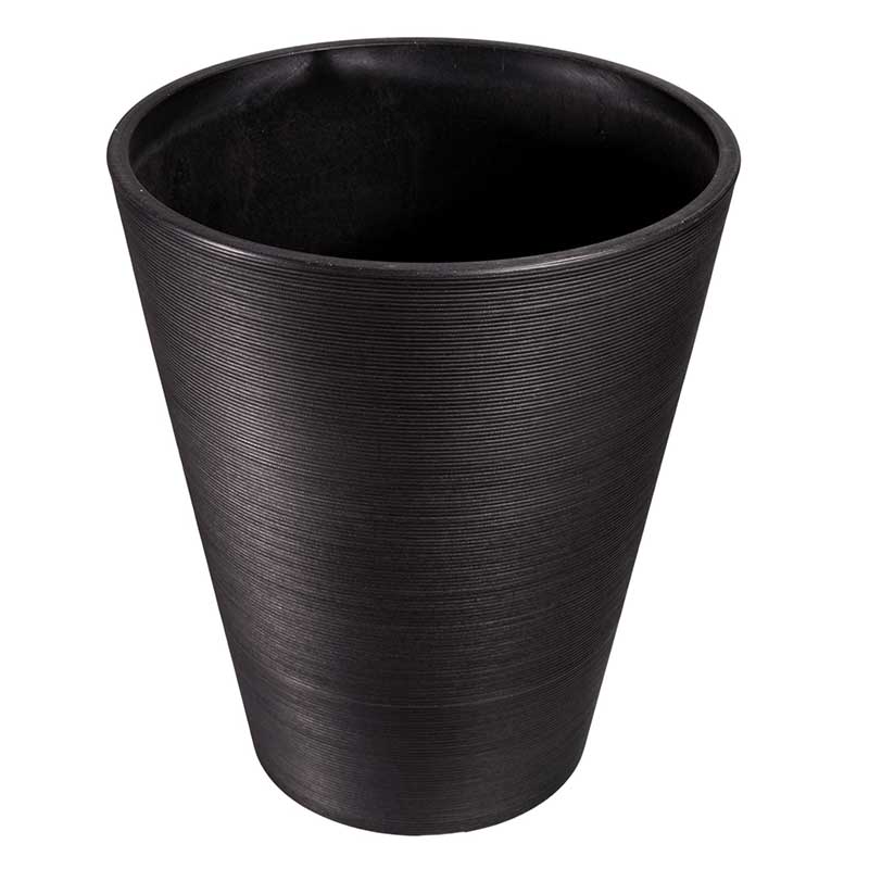 Eco Luxe Decorative Textured Round Black Planter 47cm