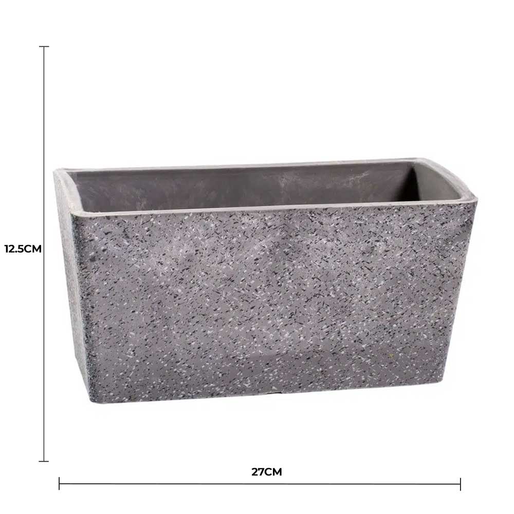 Imitation Stone Grey Rectangle Planter 27cm