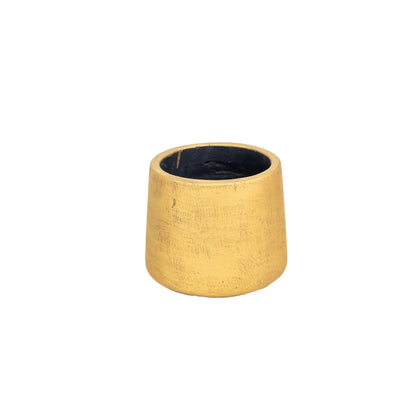Luxe Gold Round Concrete Planters - Indoor / Outdoor Pot or Set of 4